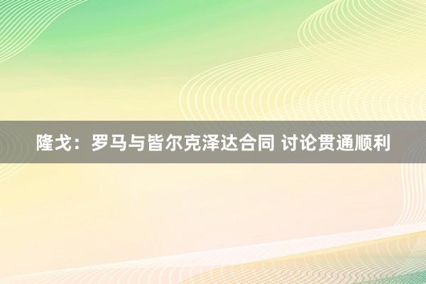 隆戈：罗马与皆尔克泽达合同 讨论贯通顺利